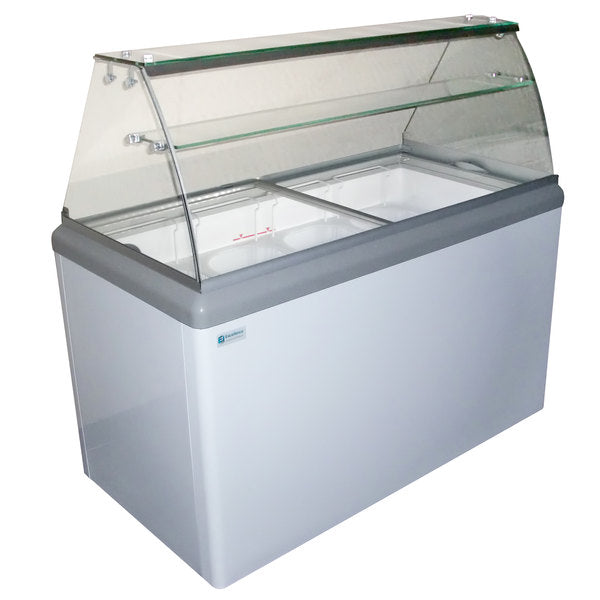 Excellence Industries HBD-8HC 51 3/4" Stand Alone Ice Cream Dipping Cabinet w/ 14 Tub Capacity - White, 115v