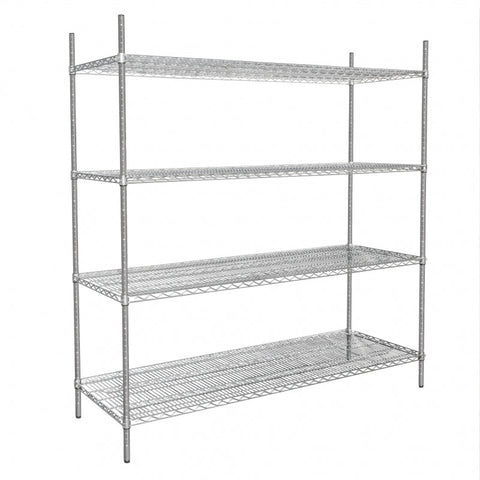 WSC-2460 24"W Chrome Plated Heavy Duty Commercial-Grade Wire Shelving 24x60"