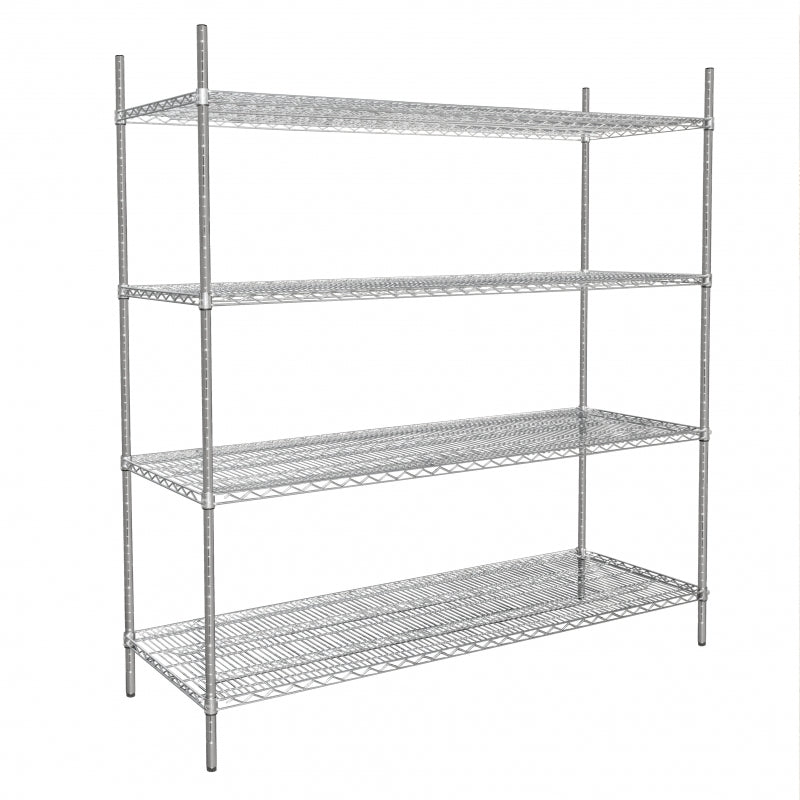 WSC-2472 24"W Chrome Plated Heavy Duty Commercial-Grade Wire Shelving 24x72"