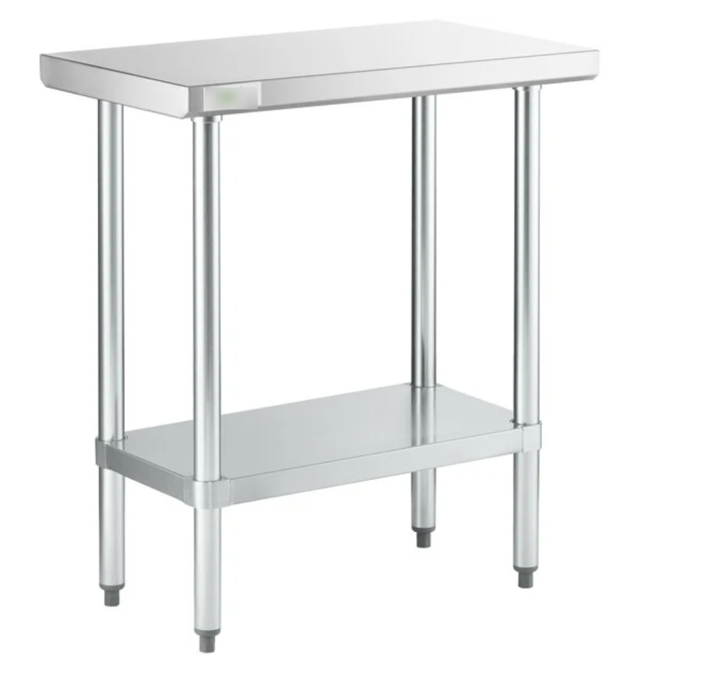 Commercial Work Table WT-E3018- Stainless Steel Top, Galvanized Undershelf 18x30"