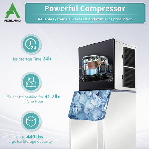 ASK-1029S  1000 lb. Restaurant Commercial Air Cooled Cube Ice Maker Machine with 440 lb. Bin