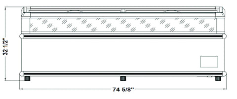 Excellence Industries SM-6 73 1/2" Deluxe Display Freezer, 15.2 Cu Ft.