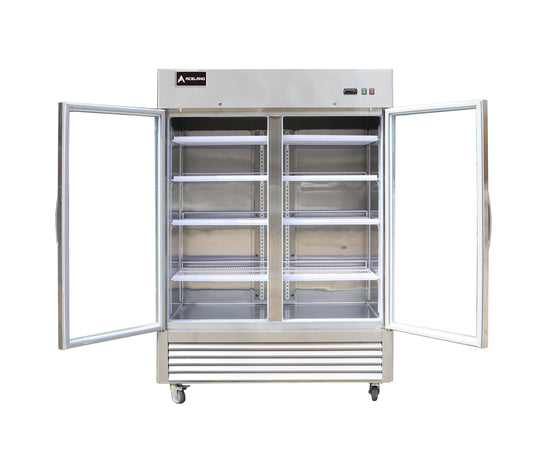 Aceland AF-49BG Reach In Double Glass Door Freezer-49 Cubic Feet