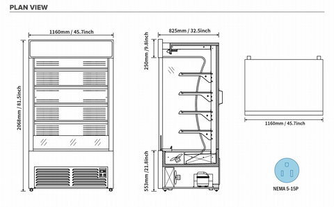 Aceland LD3-2Z-C3 46‘’ OPEN AIR MERCHANDISER GRAB GO REFRIGERATOR