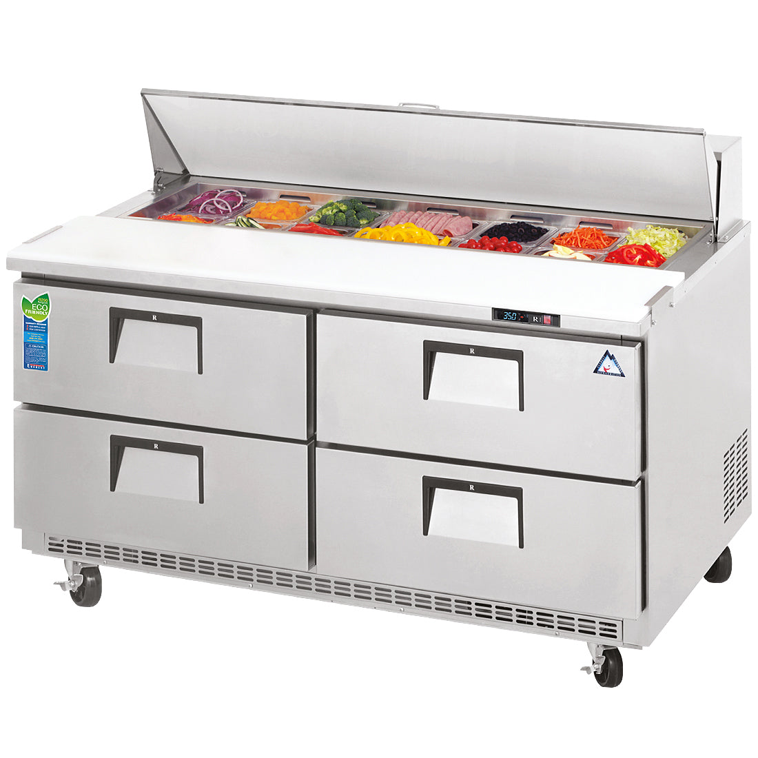 Everest EPBNWR2-D4 59" Four Drawer Sandwich Prep Table Refrigerator