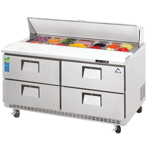 Everest EPBNWR2-D4 59" Four Drawer Sandwich Prep Table Refrigerator