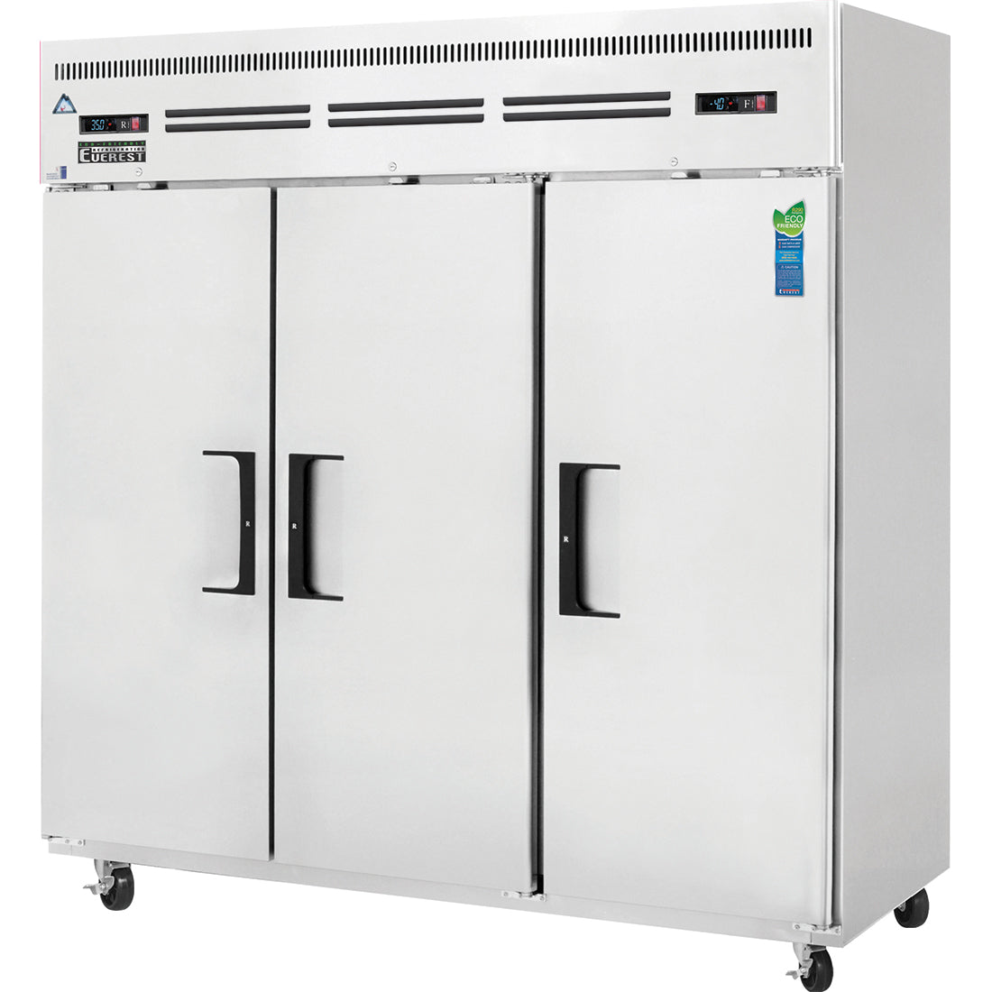 Everest ESF3 74-3/4" Three  Solid Door Upright Reach-In Freezer - 71 Cu. Ft.