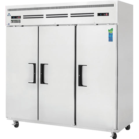 Everest ESR3 74-3/4" Three Solid Door Upright Reach-In Refrigerator - 71 Cu. Ft