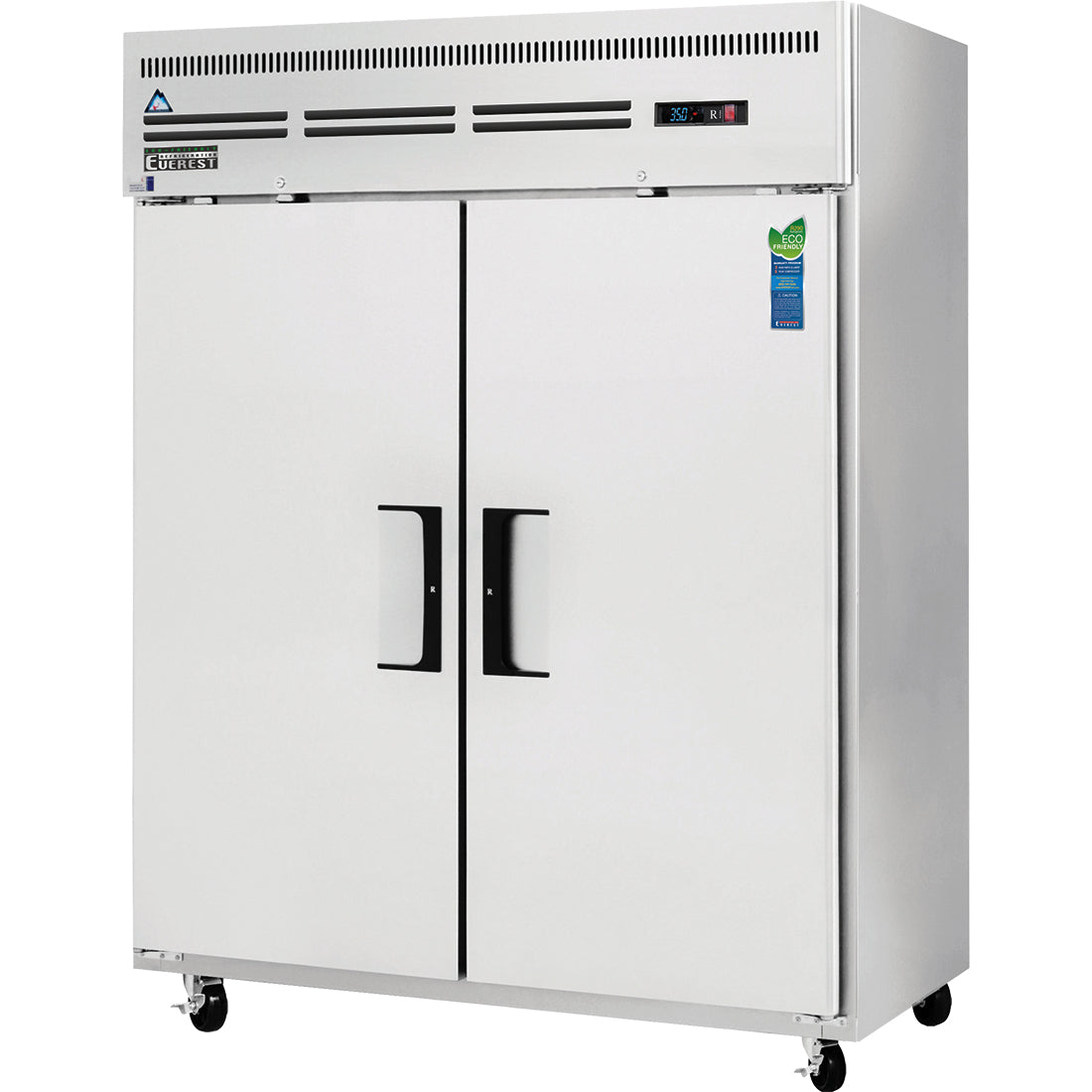Everest Refrigeration ESWR2 59 Inch Two Section Solid Door Upright Reach-In Refrigerator 55 Cubic Feet