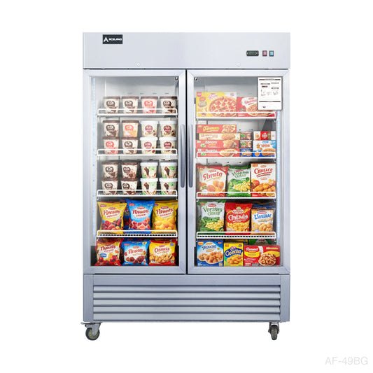 Aceland AF-49BG Reach In Double Glass Door Freezer-49 Cubic Feet