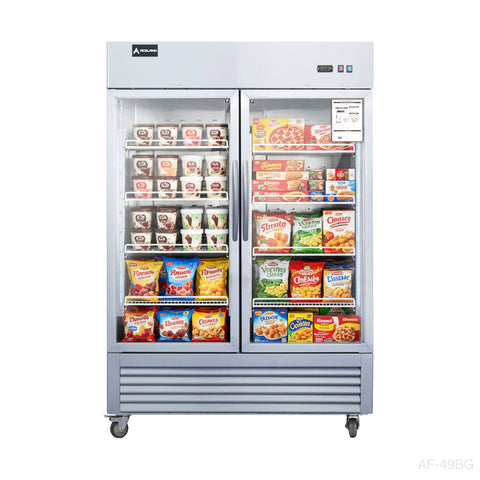 Aceland AF-49BG Reach In Double Glass Door Freezer-49 Cubic Feet