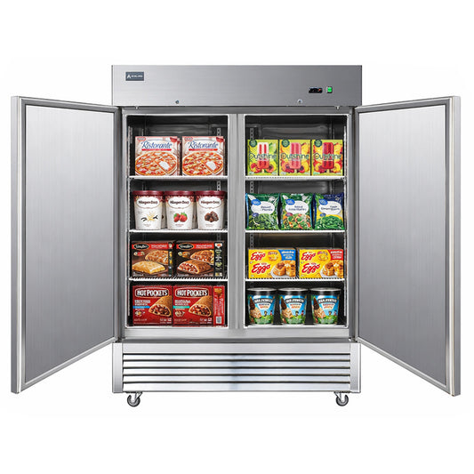 Aceland AF-49B 54" Reach In Double Solid Door Freezer -49 Cu. Ft