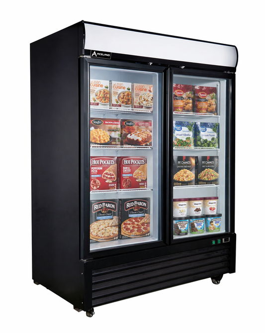 Aceland APF-49BG 54.1" Reach In Double Swing Glass Door Freezer-49 Cubic Feet