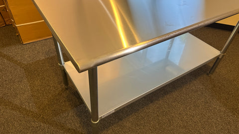 Commercial Work Table WT-E2484- Stainless Steel Top, Galvanized Undershelf  84x24"