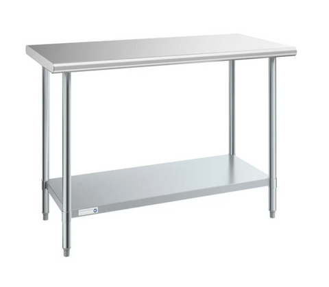 Commercial Work Table WT-E2448- Stainless Steel Top, Galvanized Undershelf  48x24"