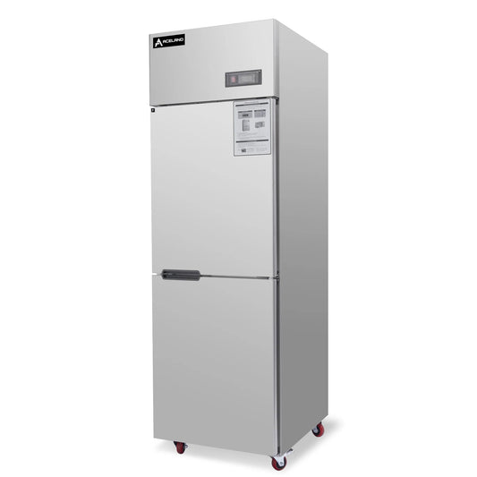 Aceland AF-68 24 Inch Commercial Reach-In Freezer, 2 Split Doors, Stainless Steel Upright Freezer