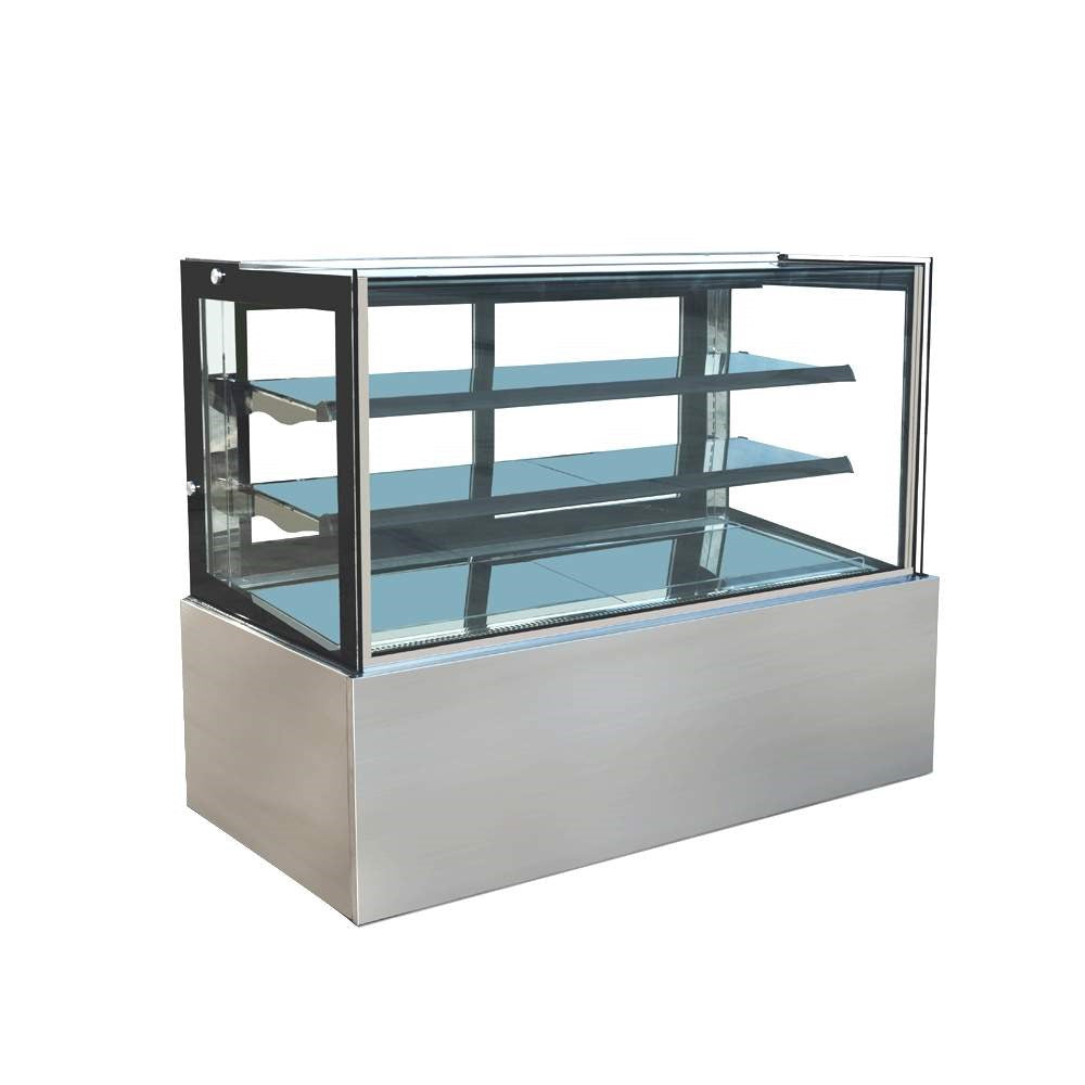 Aceland CW-570 72" Square Glass Stainless Steel Refrigerated Bakery Display Case