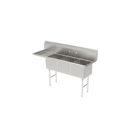 GSW SH24243L *	3 Compartment Sink - Left Drain Board