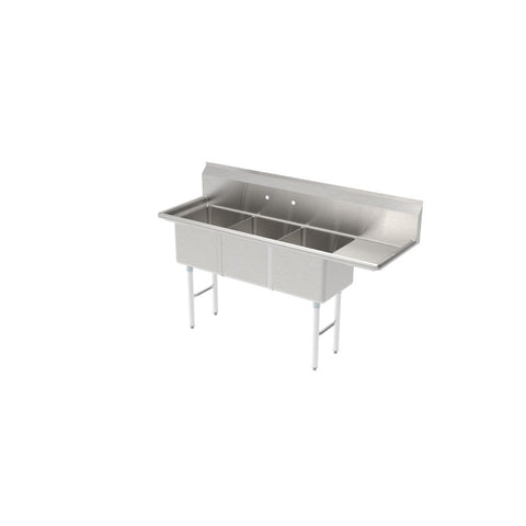 GSW SE18183R 3 Compartment Sink - Right Drain Board