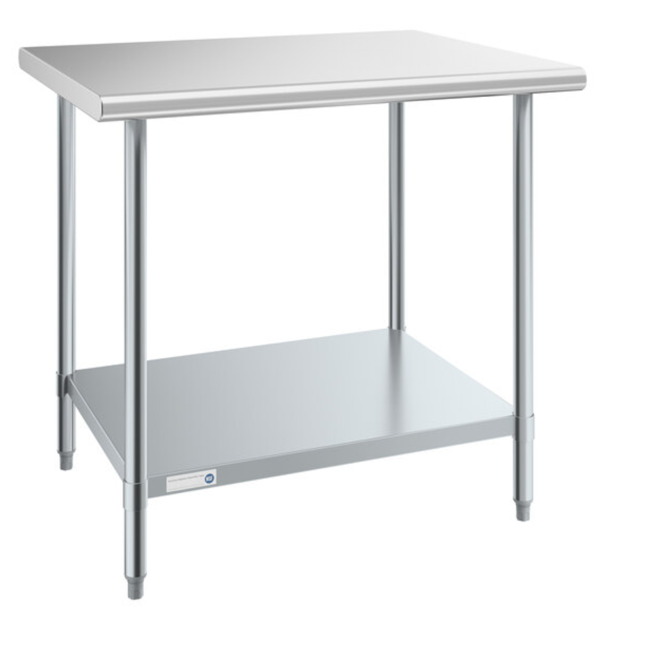 Commercial Work Table WT-E3036- Stainless Steel Top, Galvanized Undershelf  36x30"