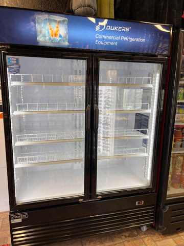 Dukers DSM-48R Commercial Glass Swing 2-Door Merchandiser Refrigerator