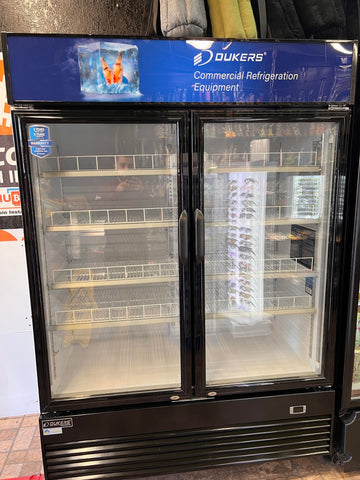 Dukers DSM-41R Commercial Glass Swing 2-Door Merchandiser Refrigerator