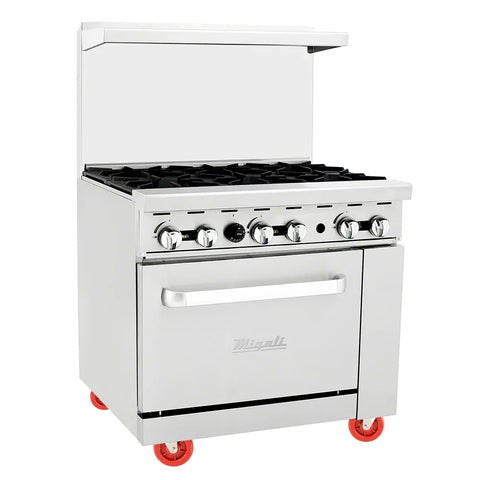 Migali C-RO6-NG 36" 6 Burner Gas Range w/ Standard Oven, Natural Gas