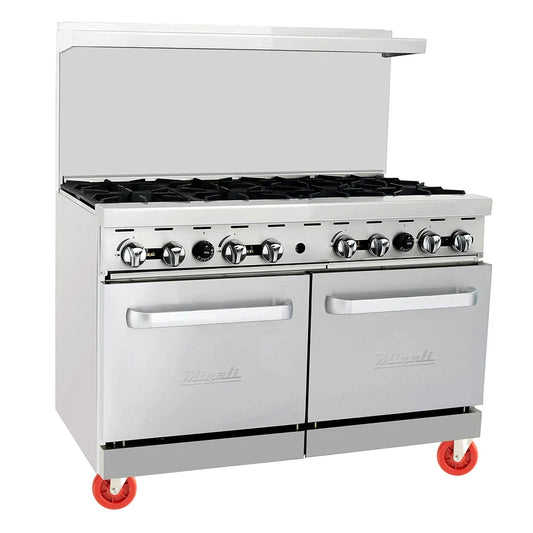 Migali C-RO8B-LP 8 Burner Range, (2) Ovens, Liquid Propane 48″W x 31″D x 56.4″H
