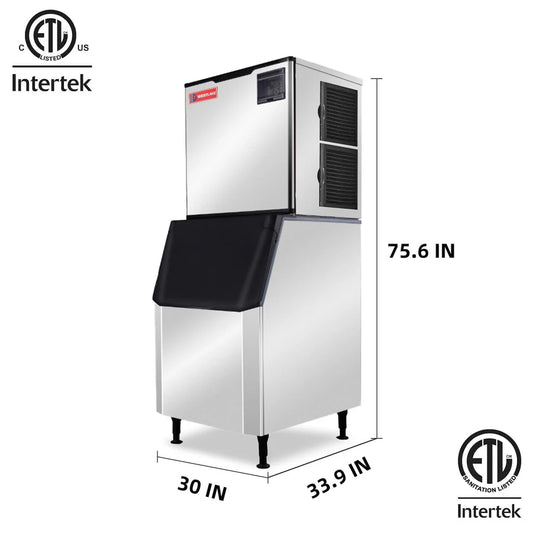 SK-1029 Westlake 1000 lb. Air Cooled Cube Ice Maker with Bin 440 lb.