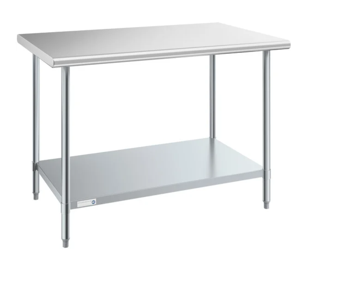 Commercial Work Table WT-E3048- Stainless Steel Top, Galvanized Undershelf  48x30"