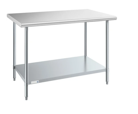 Commercial Work Table WT-E3048- Stainless Steel Top, Galvanized Undershelf  48x30"