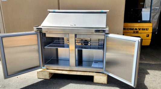 [CLEARANCE For SoCal Sale ONLY] Aceland ASR-48BM Stainless Steel 48" Mega Top Food Prep Table Refrigerator 18 Pans