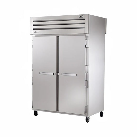 True STG2RPT-2S-2S-HC 52 3/5" Two Section Pass Thru Refrigerator, (4) Left/Right Hinge Solid Doors, 115v