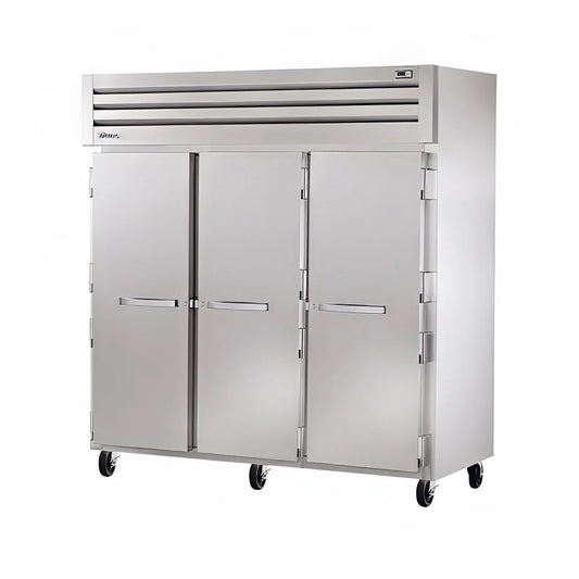 True STG3R-3S-HC 77 3/4" Three Section Reach In Refrigerator, (3) Left/Right Hinge Solid Doors, 115v