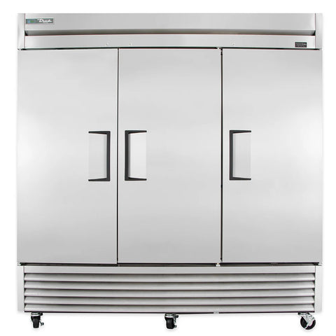 True T-72F-HC 78" Three Section Reach In Freezer, (3) Solid Doors, 115v