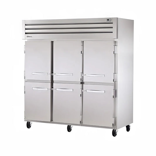 True STR3R-6HS-HC 77 3/4" Three Section Reach In Refrigerator, (6) Left/Right Hinge Solid Doors, 115v