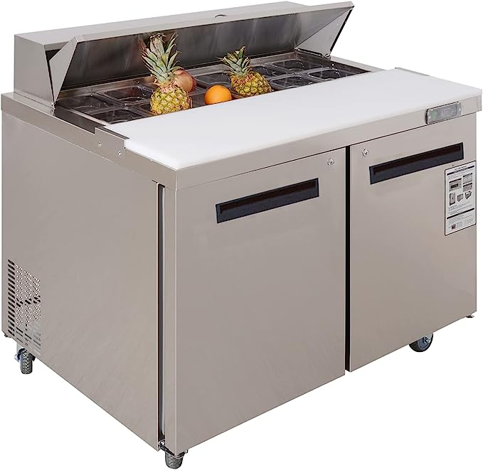 Aceland ASR-48B Stainless Steel 48" Food Prep Table Refrigerator