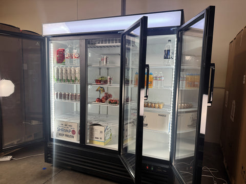 Aceland AKR-72BG Commercial Refrigerator 3 Glass Door,  72" W Merchandiser Reach-in Cooler Upright Fridge 54 Cu.ft for Restaurant, Bar, Shop, Retail