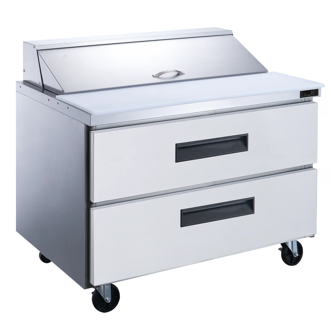 Dukers DSP36-10-D2 2-Drawer Commercial Food Prep Table Refrigerator in Stainless Steel
