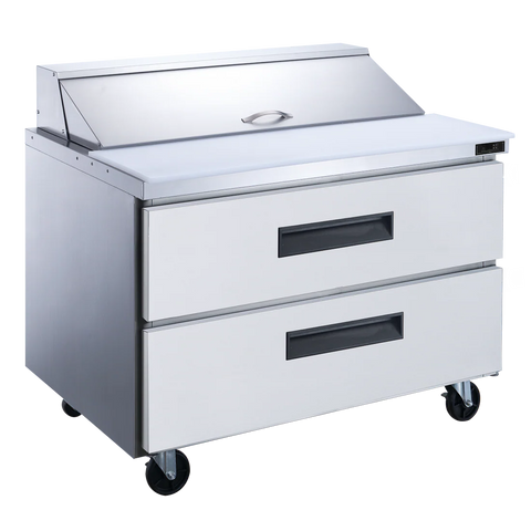 Dukers DSP36-10-D2 2-Drawer Commercial Food Prep Table Refrigerator in Stainless Steel