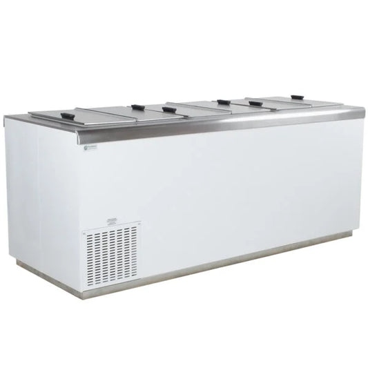 Excellence Industries 80 3/4" Stand Alone Ice Cream Dipping Cabinet w/ 39 Tub Capacity - White, 115v (HFF-12HC)