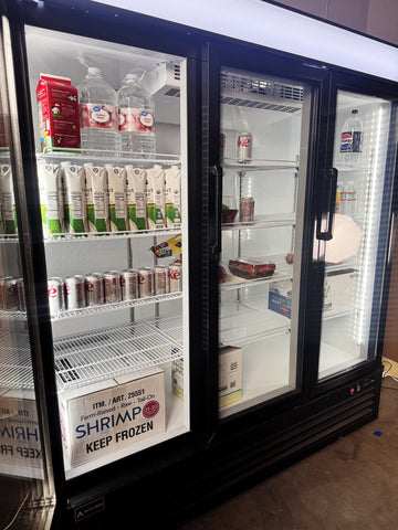 Aceland AKR-72BG Commercial Refrigerator 3 Glass Door,  72" W Merchandiser Reach-in Cooler Upright Fridge 54 Cu.ft for Restaurant, Bar, Shop, Retail