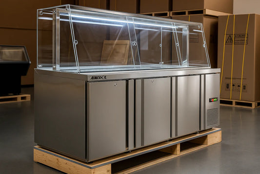 SOC72-R 72'' Wide Cold Food Refrigerator, (15) 1/3 Size Pan Capacity, Floor Model, Stainless Steel