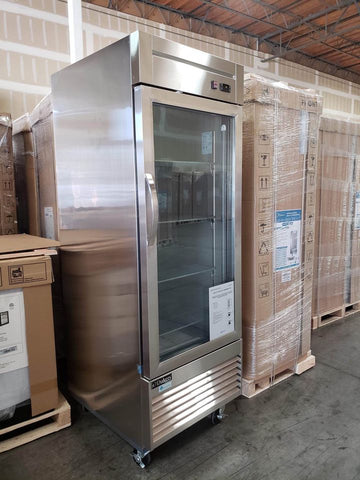 Dukers Appliance Co D28R-GS1 1-Glass Door Reach-In Refrigerator, Bottom Mount, 17.79 cu. ft.