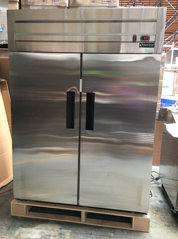 Dukers D55AR Commercial 2-Door Top Mount Refrigerator in Stainless Steel