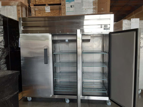 Dukers D83AR Commercial 3-Door Top Mount Refrigerator in Stainless Steel