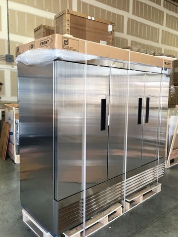 Dukers D83R 3-Door Commercial Refrigerator in Stainless Steel