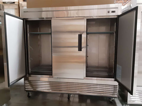 Dukers D83R 3-Door Commercial Refrigerator in Stainless Steel