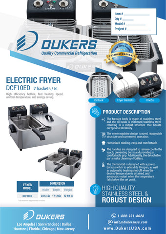 Dukers DCF10ED Two Basket Electric Fryer