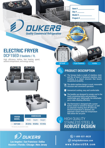 Dukers DCF15ED Two Basket Electric Fryer